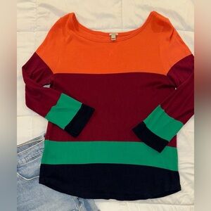 J. Crew - Striped Women's Lightweight Sweater Blouse - linen blend - Medium